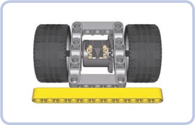 Small wheels are often wide, so it’s difficult to use more than two per axle. These wheels, often used in small trucks, are 3 studs wide with just a 5.5-stud diameter. An axle with two of these is 11 studs wide, while an axle with four would be 17 studs wide.