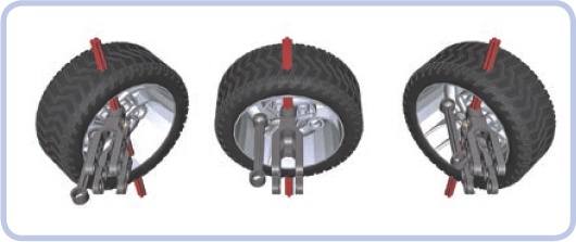 Of all existing LEGO wheels, only the 8448 set’s wheels rotate around their centers when steered—and they are still a little off