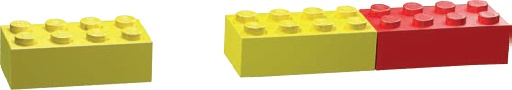 You can create a hint of orange in a model by placing yellow bricks next to red ones.