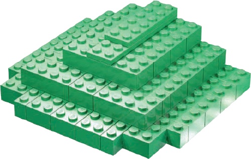 The plates overlap and help connect the 2×6 bricks.