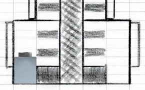 A portion of the blueprint showing how a 1×1 brick compares to the design I’ve laid out