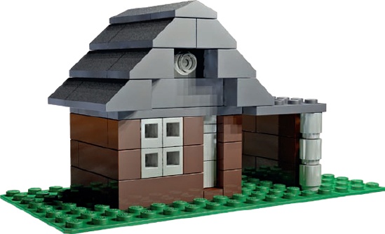 This house is much too small for minifigs but just right for a microscale suburbia.