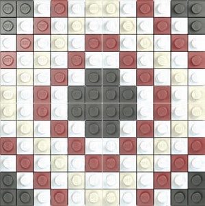 Four tiles grouped together to make a larger mosaic. Repeat this pattern to make even bigger images.