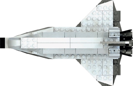 The shape of the shuttle is distinct, so match it in your model.