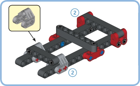 You can use connector blocks to create attachment points for beams that reinforce a construction. Note that these structures aren’t rigid when used on their own; you should use these techniques to strengthen structures like the ones in Figure 10-16.