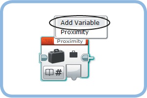To define a variable directly from a Variable block, click Add Variable. Enter a name for your variable in the dialog that appears and then press Ok.