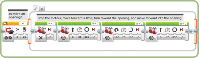 The settings for turning into an opening, after testing