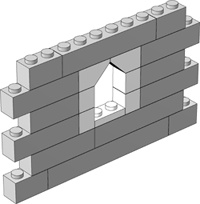 You can replace the 1x4 arches used in the original design with inverse 1x2 slopes.