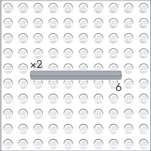 This illustration tells you that you need two axles that are six studs long each.