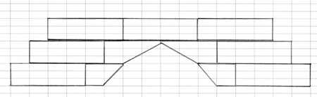 Inverted slopes are just as easy to draw as their standard counterparts. Here I’ve sketched out a substitute arch, not unlike the example you saw back in Chapter 3 (Figure 3-25).