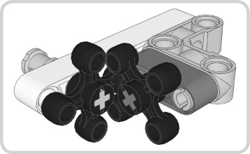 Two knob wheels engaging on perpendicular axles