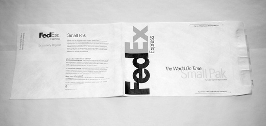 The 10″×13″ envelope, cut and unfolded to a 10″ by 26″ piece of Tyvek