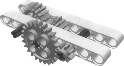 Double Bevel Gears and Straight Gears in a Geartrain