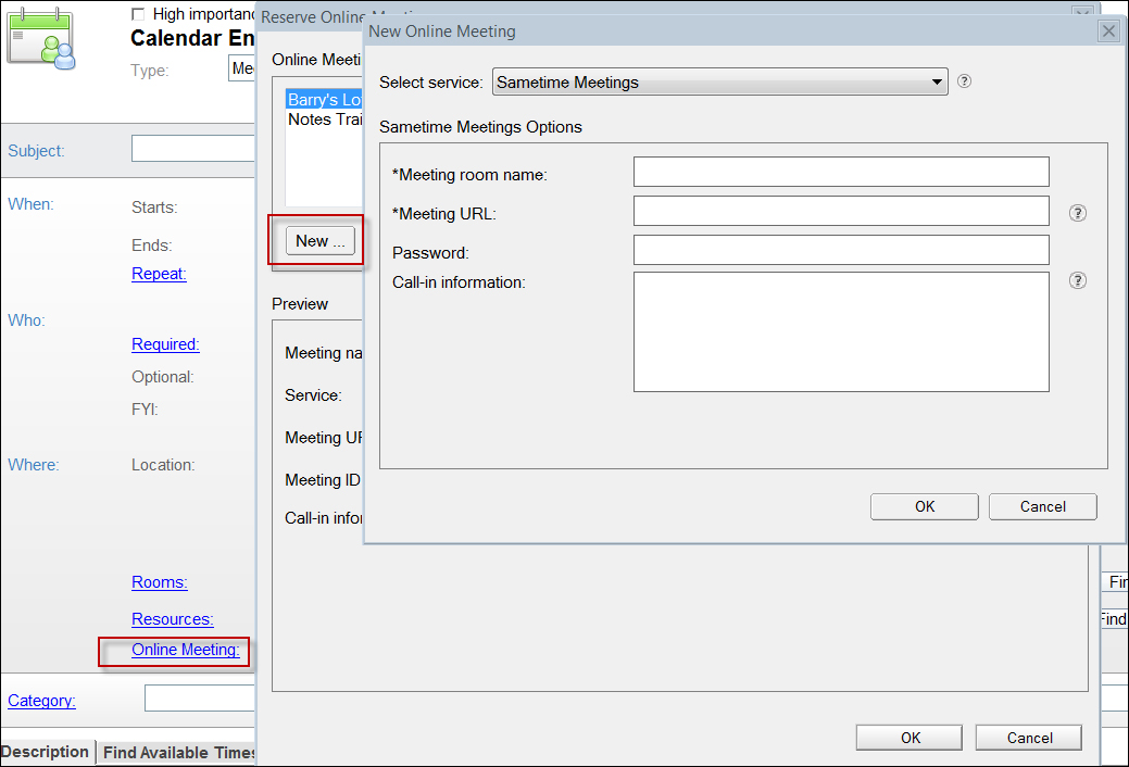 Online meeting and conference preferences