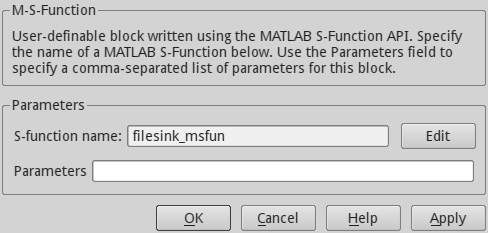 The filesink_msfun block