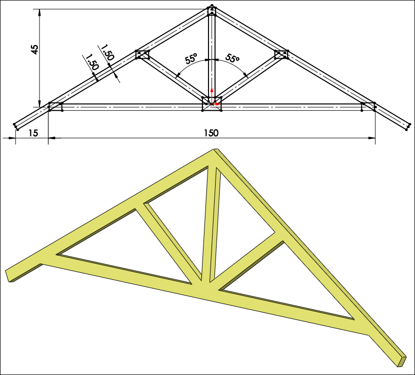Redesigning of the roof truss
