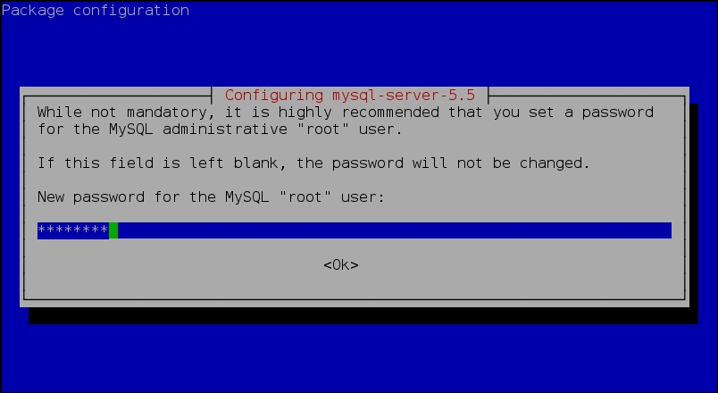 Installing the MySQL database server
