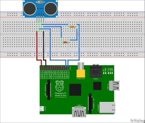 Connecting ultrasonic sensors pins and Raspberry Pi pins