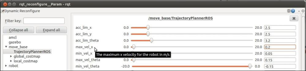 Modifying parameters with rqt_reconfigure