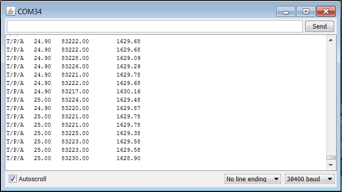 Accessing the altimeter/pressure sensor from the Arduino IDE