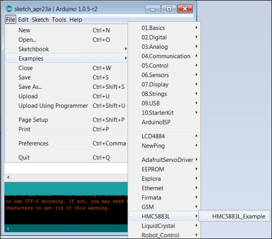 Accessing the compass from the Arduino IDE