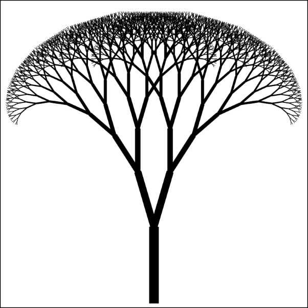 Drawing a binary fractal tree