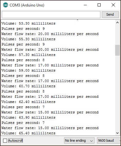 Calculating the water flow volume