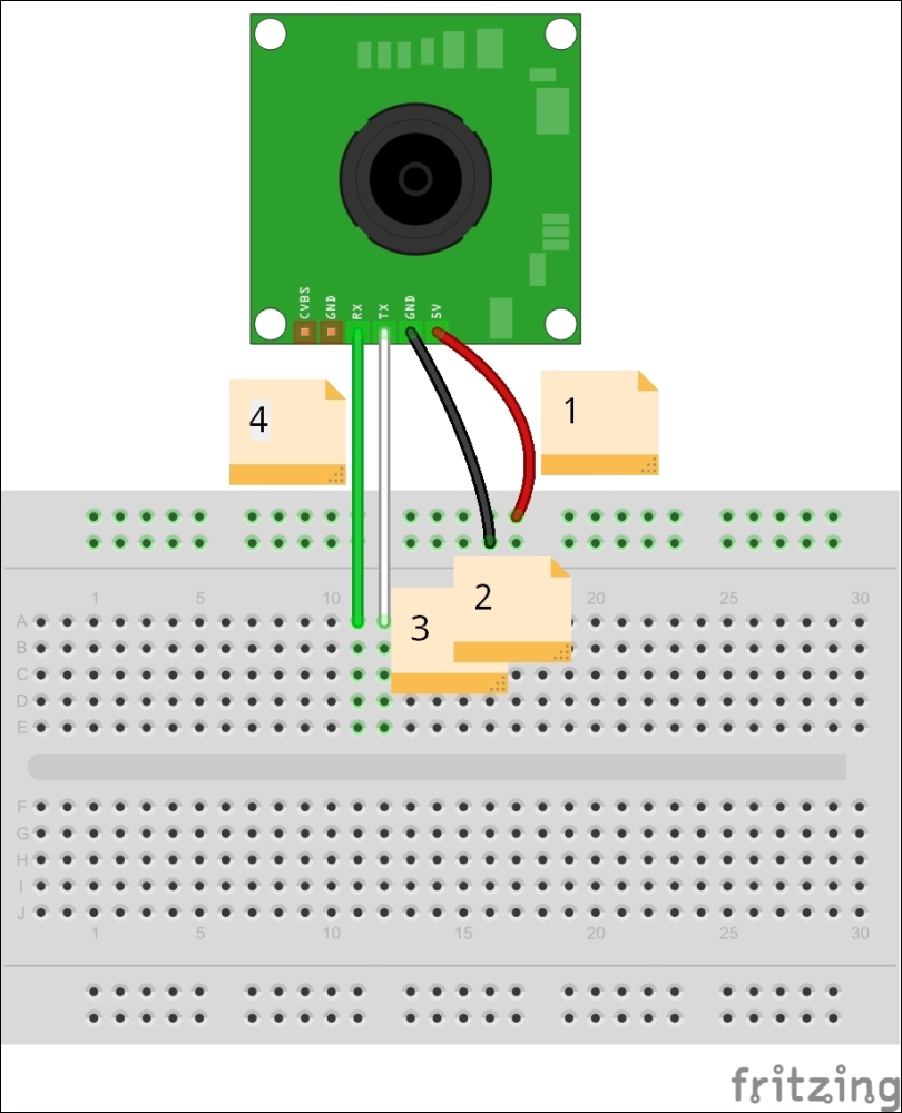 Wiring the TTL Serial Camera for image capturing