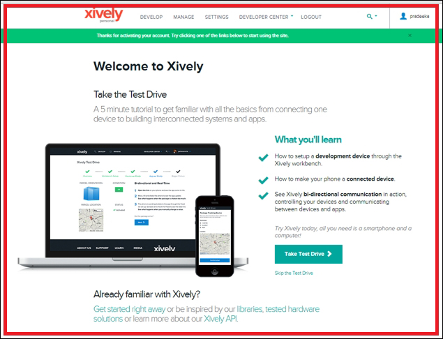 Creating and configuring a Xively account