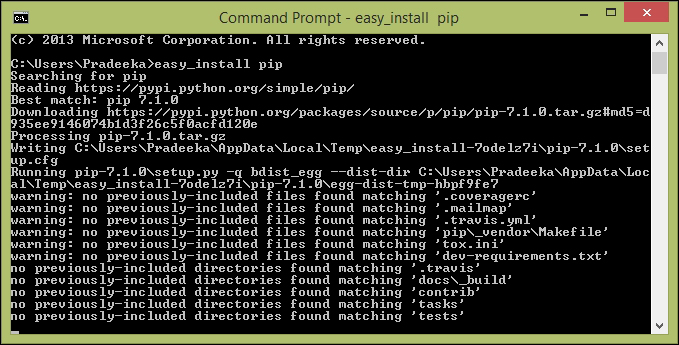 Installing the pip utility on Python