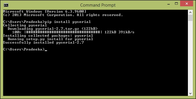 Installing pySerial