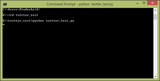 Writing a Python script to read Twitter tweets