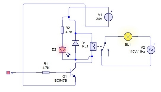 Connecting a relay of 24 DC volts to the Arduino board