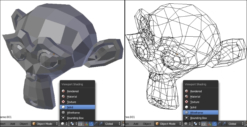 Wireframe and solid view