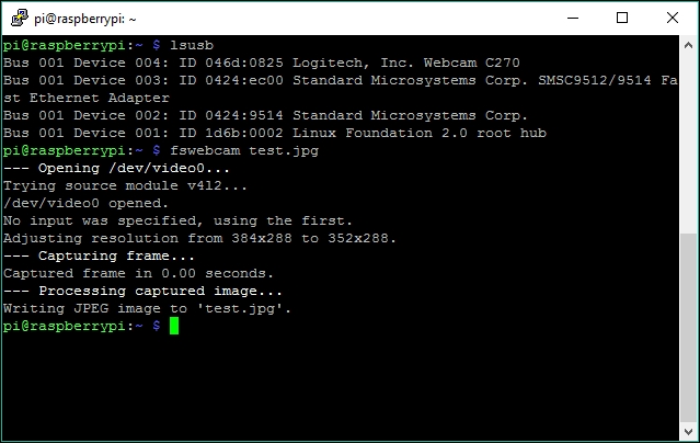 Connecting the webcam