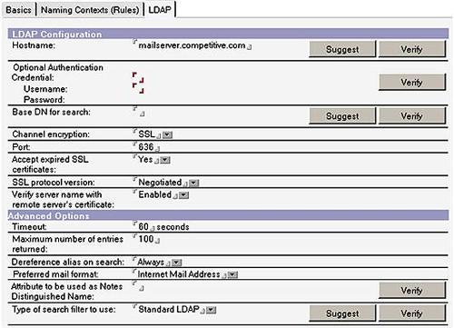 Directory assistance LDAP Configuration wizards