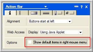Show default items in right-mouse menu