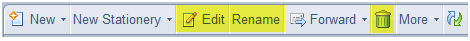 Editing, renaming, or deleting stationery