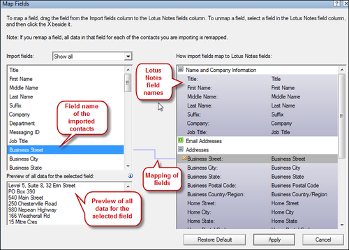 Importing contacts