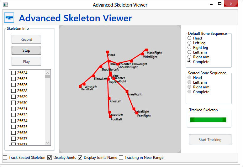 The Advanced Skeleton Viewer application