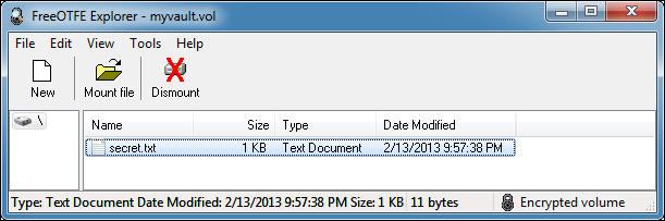 Creating a vault inside a file