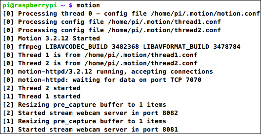 Configuring Motion for multiple input streams