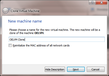 Virtual machine clone