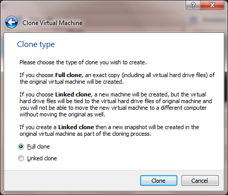 Virtual machine clone