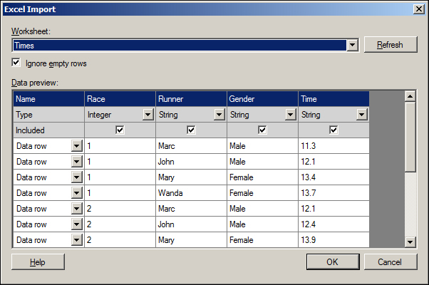 Loading an Excel file