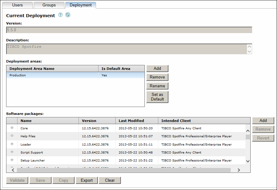 Administration console