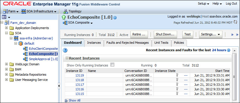 Capturing a composite completion status