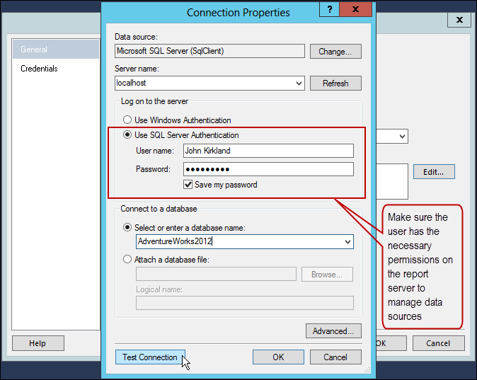 Defining a data source for the project