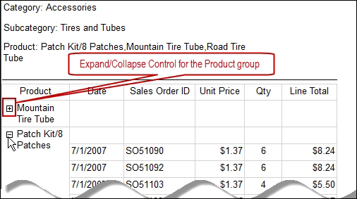 Implementing Drilldown with row visibility