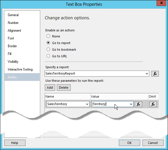 Creating a drillthrough or linked report